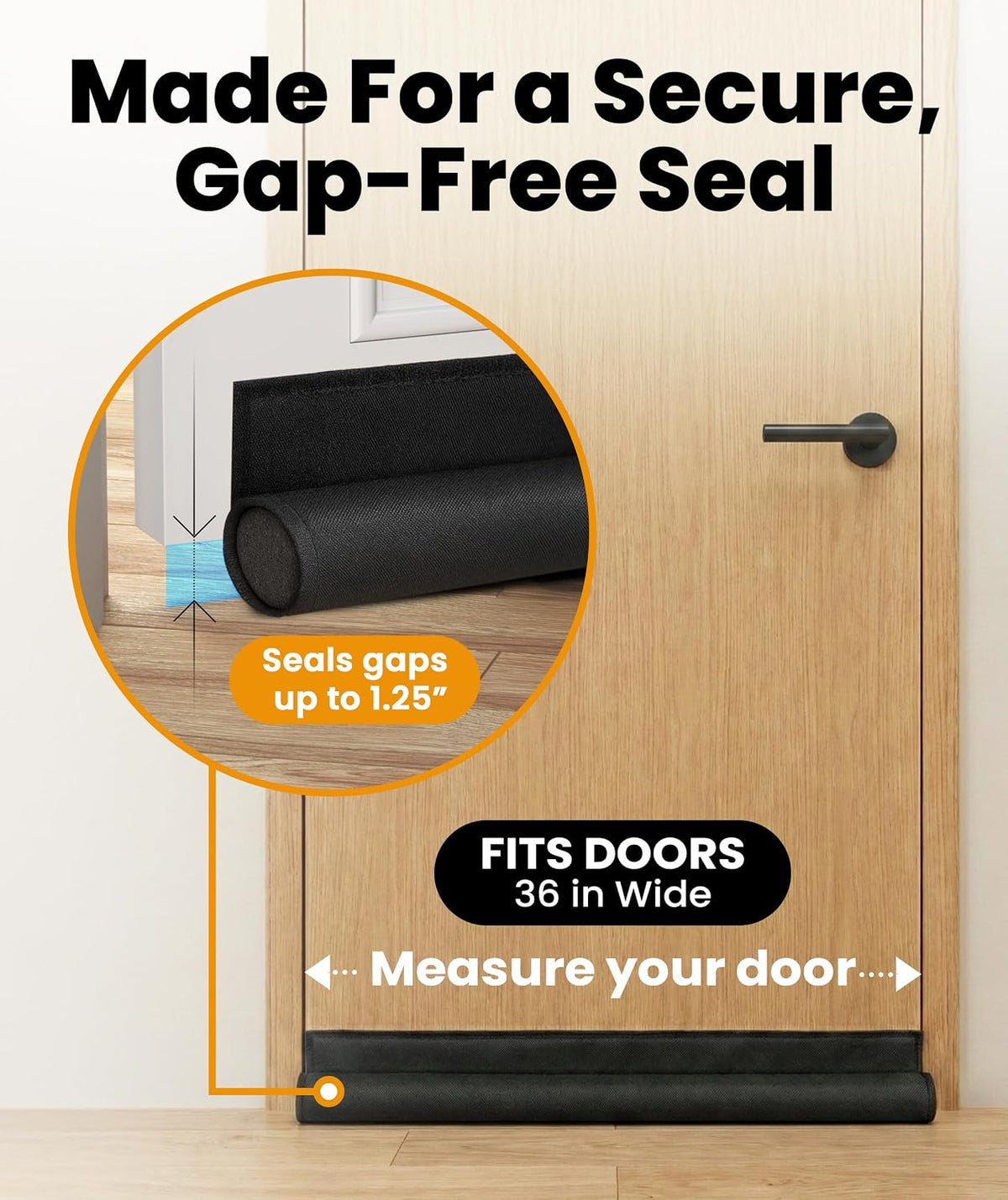 under Door Draft Stopper for Bottom of Doors, 1 Sided