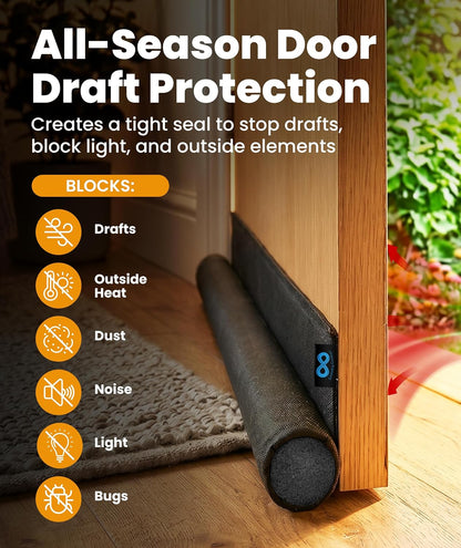 under Door Draft Stopper for Bottom of Doors, 1 Sided
