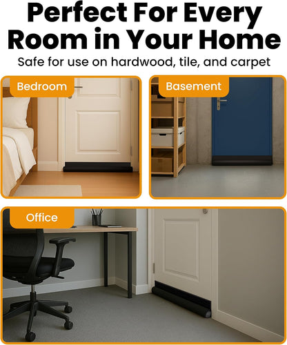 under Door Draft Stopper for Bottom of Doors, 1 Sided